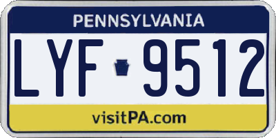 PA license plate LYF9512