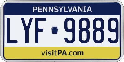 PA license plate LYF9889