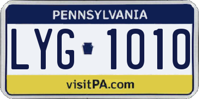 PA license plate LYG1010
