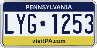 PA license plate LYG1253