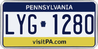 PA license plate LYG1280