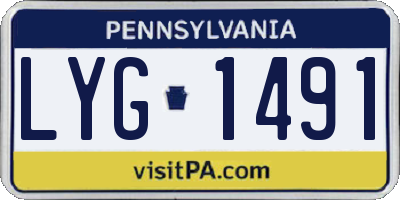 PA license plate LYG1491