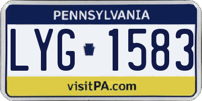 PA license plate LYG1583