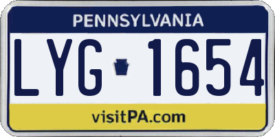 PA license plate LYG1654
