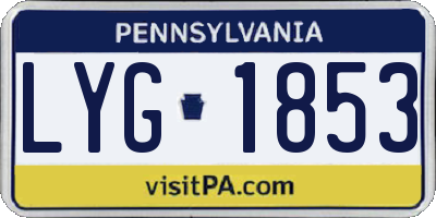 PA license plate LYG1853