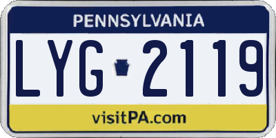 PA license plate LYG2119