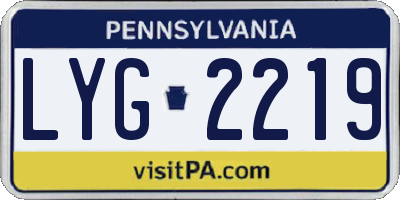 PA license plate LYG2219