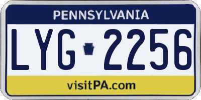 PA license plate LYG2256