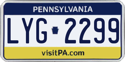 PA license plate LYG2299