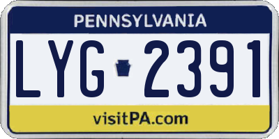 PA license plate LYG2391