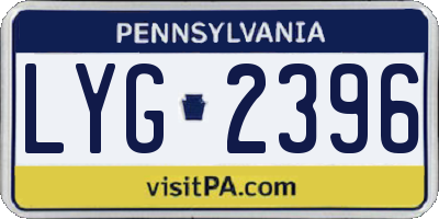 PA license plate LYG2396