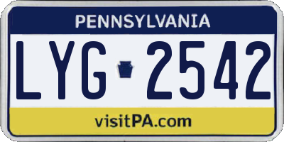 PA license plate LYG2542