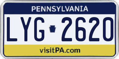 PA license plate LYG2620