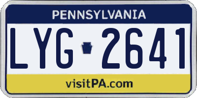 PA license plate LYG2641