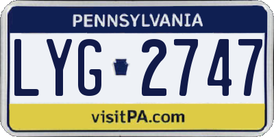 PA license plate LYG2747