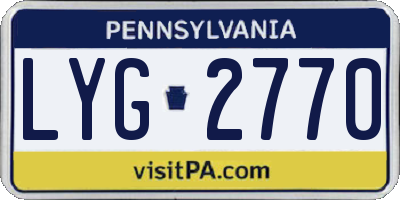 PA license plate LYG2770