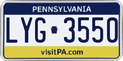 PA license plate LYG3550