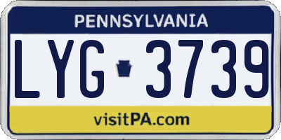 PA license plate LYG3739