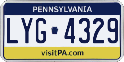 PA license plate LYG4329