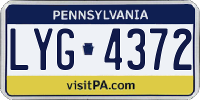 PA license plate LYG4372