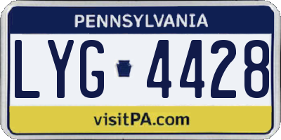 PA license plate LYG4428