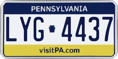 PA license plate LYG4437