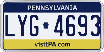 PA license plate LYG4693