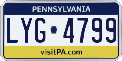 PA license plate LYG4799