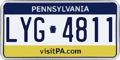 PA license plate LYG4811