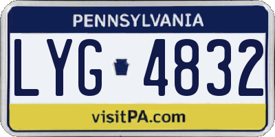 PA license plate LYG4832