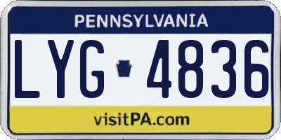 PA license plate LYG4836