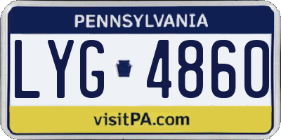 PA license plate LYG4860