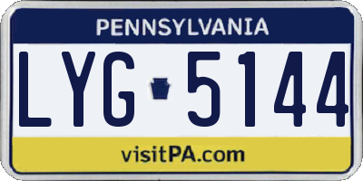 PA license plate LYG5144