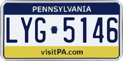 PA license plate LYG5146