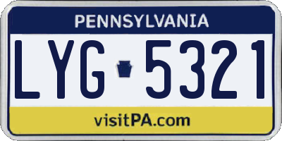 PA license plate LYG5321