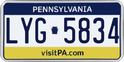 PA license plate LYG5834