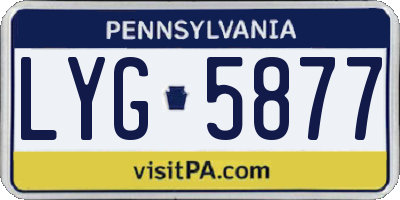PA license plate LYG5877