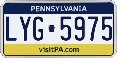 PA license plate LYG5975
