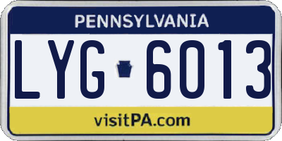 PA license plate LYG6013