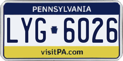 PA license plate LYG6026