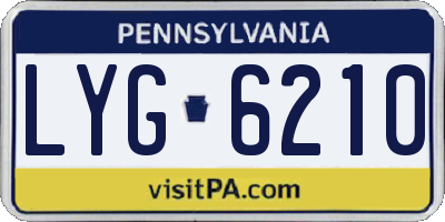 PA license plate LYG6210