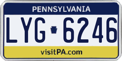 PA license plate LYG6246