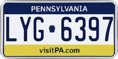 PA license plate LYG6397