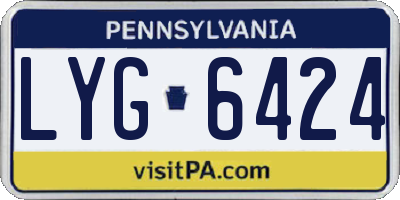 PA license plate LYG6424