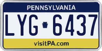 PA license plate LYG6437