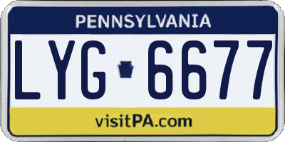 PA license plate LYG6677