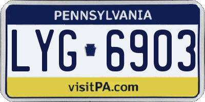PA license plate LYG6903