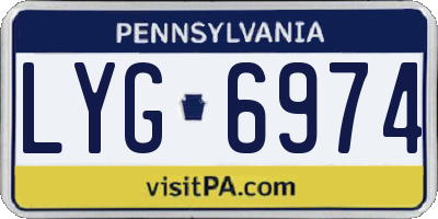 PA license plate LYG6974