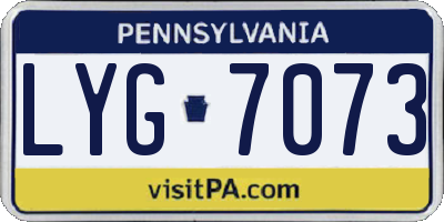 PA license plate LYG7073