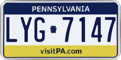 PA license plate LYG7147